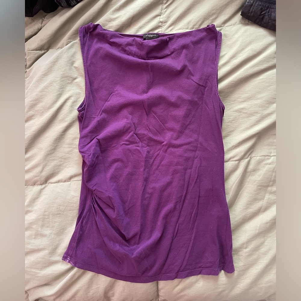 Purple High Neck Tank - Ann Taylor